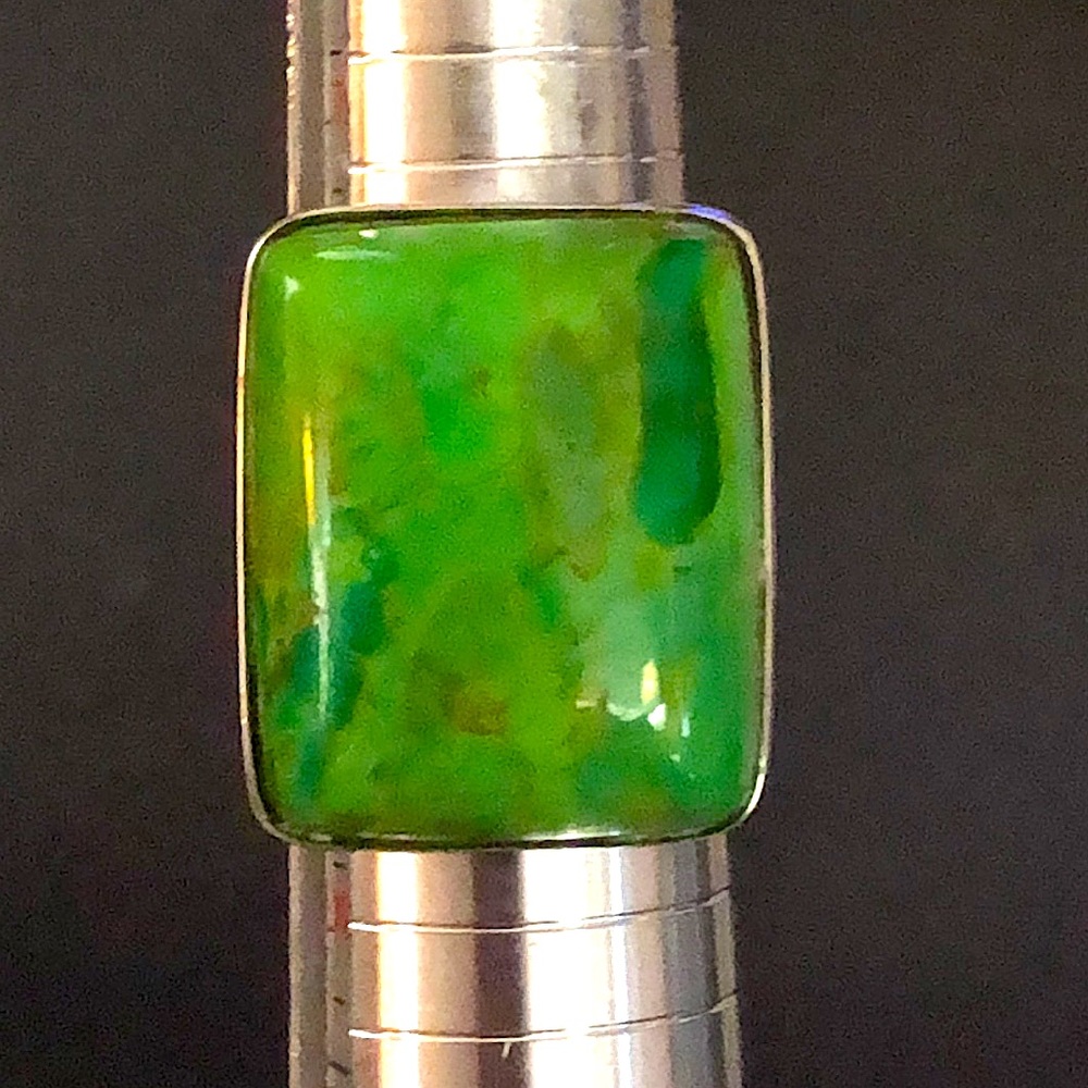 JAY KING DTR Green Turquoise Sterling Silver Cabochon Ring Sz 10 - Picture 7 of 16